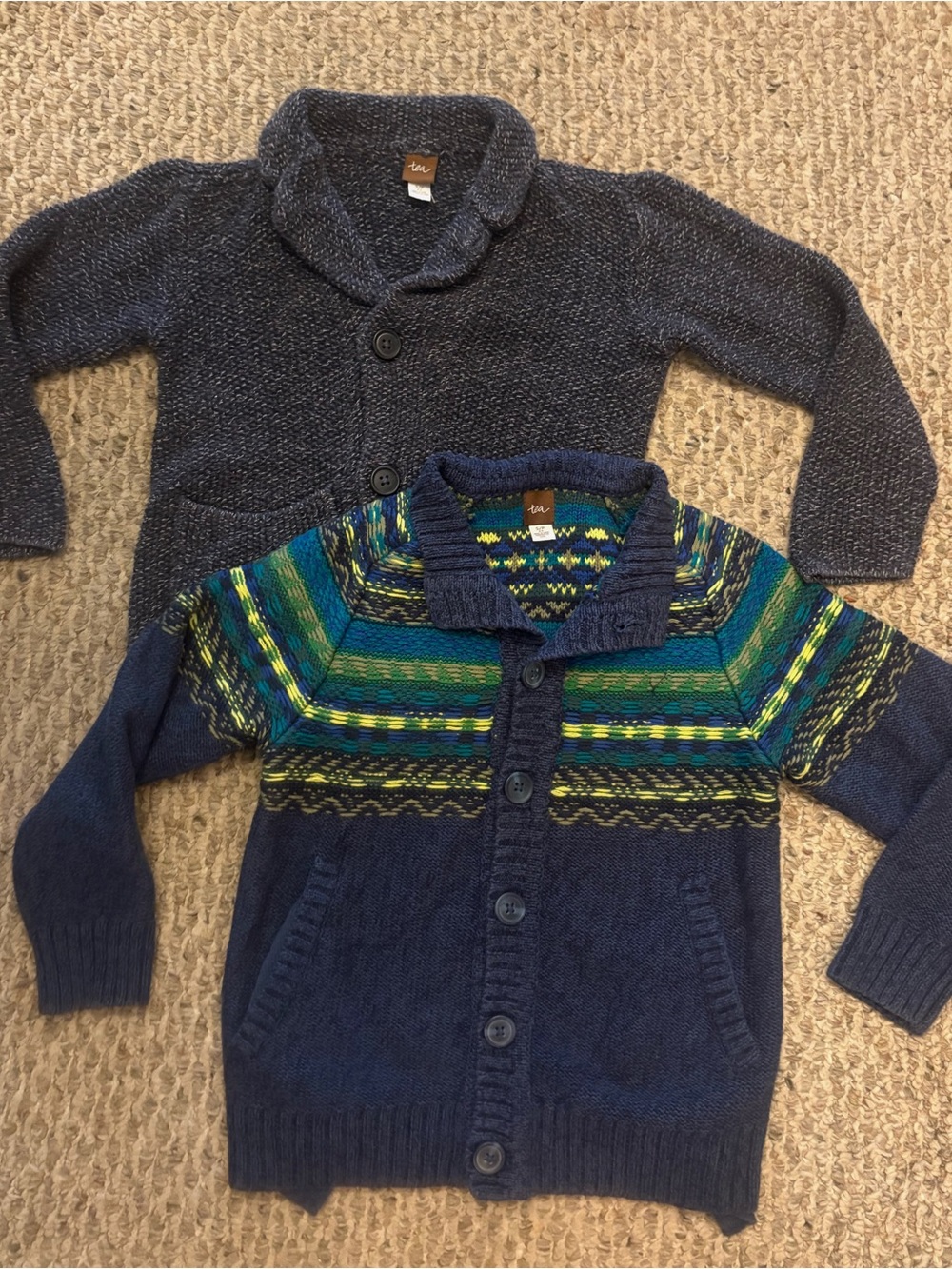 Tea Collection Pair of Boys’ Sweater Cardigans, Size 4-5